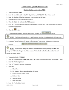 Asset Creation Quick Reference Guide