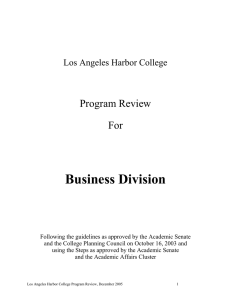 Business Division Program Review For