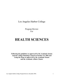 HEALTH SCIENCES  Los Angeles Harbor College Program Review