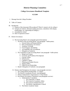 District Planning Committee College Governance Handbook Template
