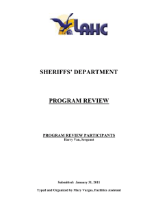 SHERIFFS’ DEPARTMENT PROGRAM REVIEW PROGRAM REVIEW PARTICIPANTS