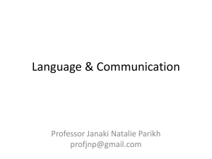 Language &amp; Communication Professor Janaki Natalie Parikh