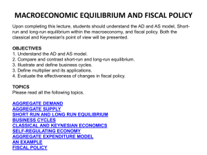 MACROECONOMIC EQUILIBRIUM AND FISCAL POLICY