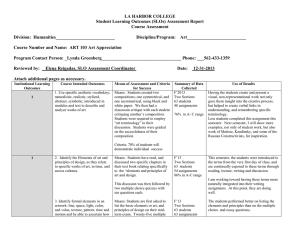 LA HARBOR COLLEGE Student Learning Outcomes (SLOs) Assessment Report Course Assessment