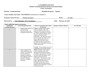 LA HARBOR COLLEGE Student Learning Outcomes (SLOs) Assessment Report Course Assessment