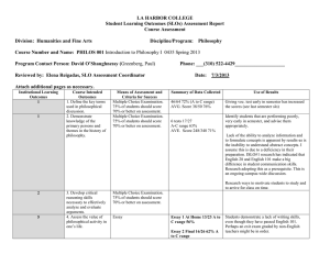 LA HARBOR COLLEGE Student Learning Outcomes (SLOs) Assessment Report Course Assessment