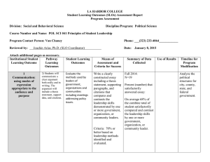 LA HARBOR COLLEGE Student Learning Outcomes (SLOs) Assessment Report Program Assessment