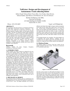 TailGator: Design and Development of Autonomous Trash collecting Robot