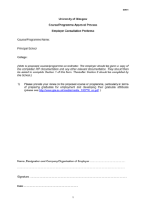 University of Glasgow Course/Programme Approval Process Employer Consultation Proforma Course/Programme Name: