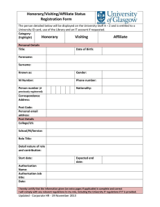 Honorary/Visiting/Affiliate Status Registration Form