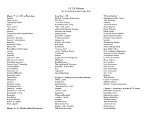AP US History 2013 Midterm Exam Study List