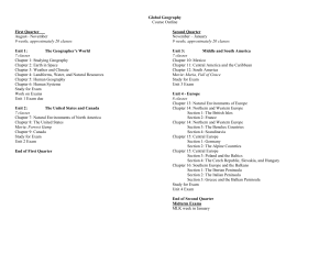 Global Geography First Quarter  Second Quarter