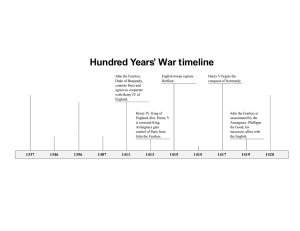 ’ War timeline Hundred Years  A