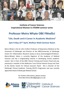 Professor Moira Whyte OBE FMedSci Institute of Cancer Sciences