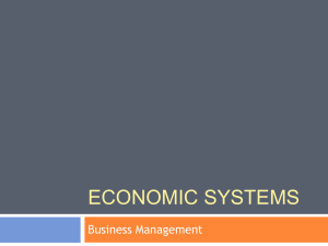 ECONOMIC SYSTEMS Business Management