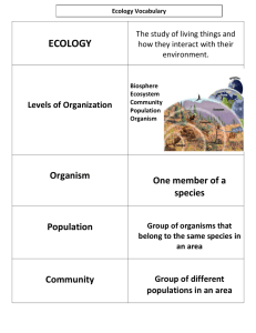 ECOLOGY  Organism One member of a