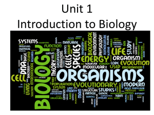 Unit 1 Introduction to Biology