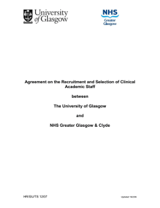 Agreement on the Recruitment and Selection of Clinical Academic Staff  between