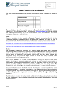 Health Questionnaire - Confidential