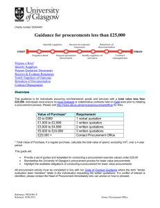 Guidance for procurements less than £25,000