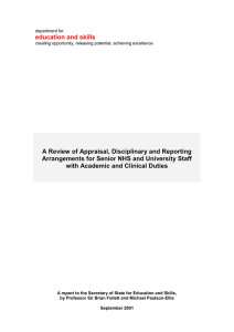 education and skills  A Review of Appraisal, Disciplinary and Reporting