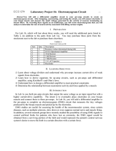 Laboratory Project 1b:  Electromyogram Circuit 1270