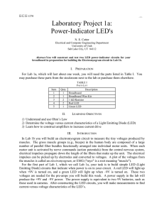 Laboratory Project 1a: Power-Indicator LED's  I.  P