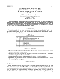 Laboratory Project 1b: Electromyogram Circuit  1270