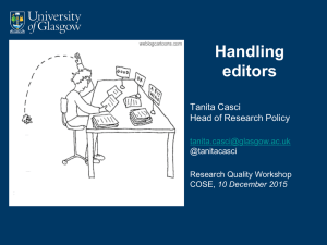 Handling editors Tanita Casci Head of Research Policy