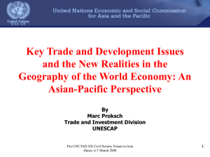 Key Trade and Development Issues and the New Realities in the