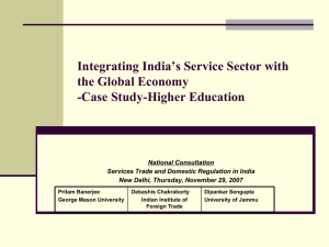 Integrating India’s Service Sector with the Global Economy -Case Study-Higher Education