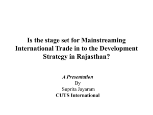 Is the stage set for Mainstreaming Strategy in Rajasthan? A Presentation