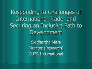 Responding to Challenges of International Trade  and Development