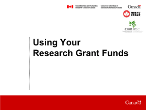 Using Your Research Grant Funds Date