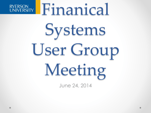 Finanical Systems User Group Meeting