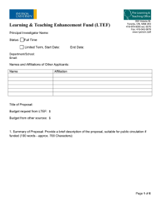 Learning &amp; Teaching Enhancement Fund (LTEF)