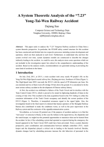 A System Theoretic Analysis of the “7.23” Yong-Tai-Wen Railway Accident Dajiang Suo