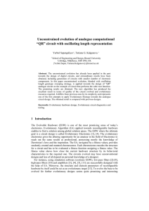 Unconstrained evolution of analogue computational “QR” circuit with oscillating length representation