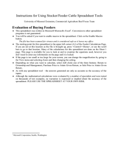 Instructions for Using Stocker/Feeder Cattle Spreadsheet Tools Evaluation of Buying Feeders