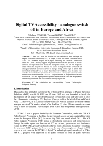 Digital TV Accessibility - analogue switch off in Europe and Africa