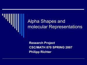 Alpha Shapes and molecular Representations Research Project CSC/MATH 870 SPRING 2007