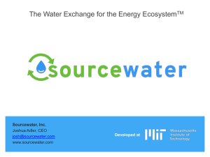 The Water Exchange for the Energy Ecosystem TM Developed at Sourcewater, Inc.
