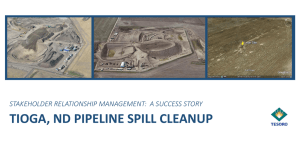 TIOGA, ND PIPELINE SPILL CLEANUP