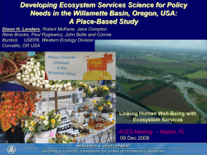 Developing Ecosystem Services Science for Policy A Place-Based Study