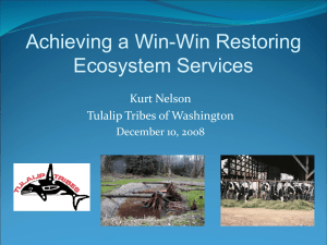 Achieving a Win-Win Restoring Ecosystem Services Kurt Nelson Tulalip Tribes of Washington