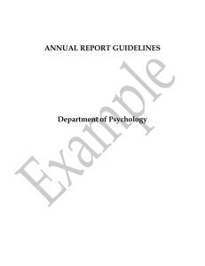 ANNUAL REPORT GUIDELINES  Department of Psychology