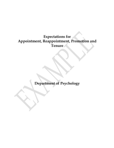 Expectations for Appointment, Reappointment, Promotion and Tenure