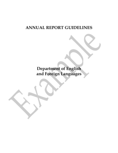ANNUAL REPORT GUIDELINES Department of English and Foreign Languages