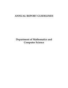 ANNUAL REPORT GUIDELINES  Department of Mathematics and Computer Science