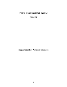 PEER ASSESSMENT FORM DRAFT Department of Natural Sciences